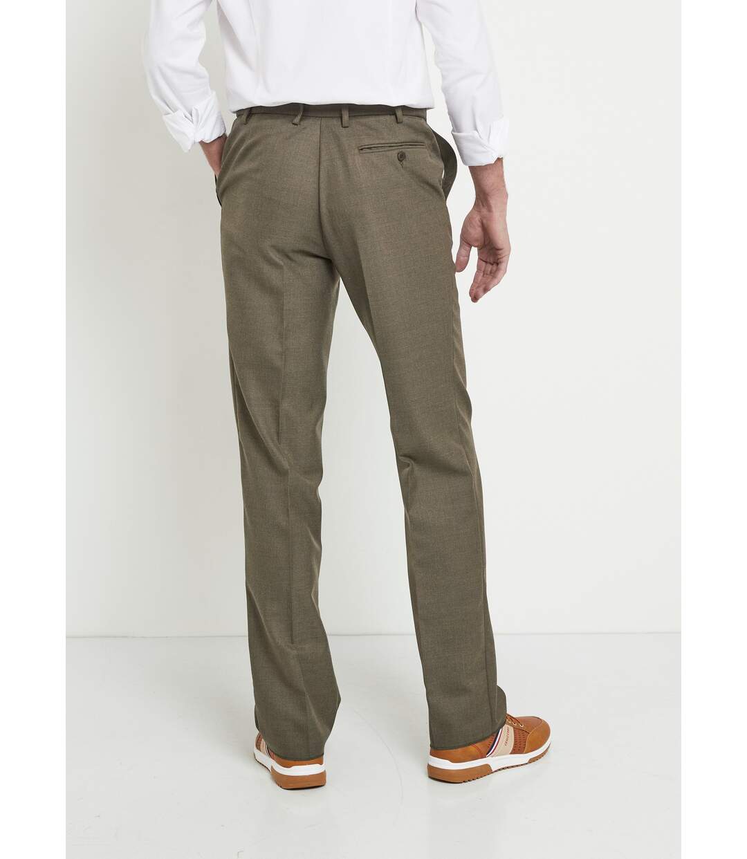 Pantalon ceinture ajustable invisible tissu sergé laine-2