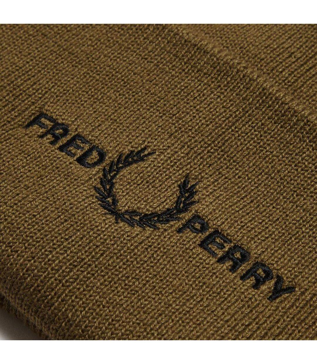 Bonnet Motif/style Logo Brodé Marron Pierre Fred Perry-3