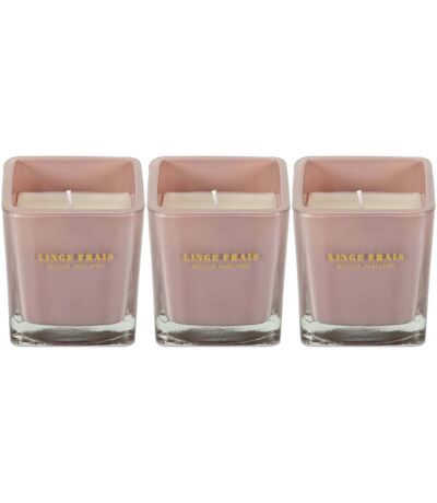 Bougie parfumée carrée Nude 7 cm (Lot de 3) Rose poudré