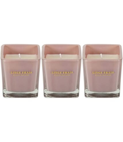 Bougie parfumée carrée Nude 7 cm (Lot de 3) Rose poudré