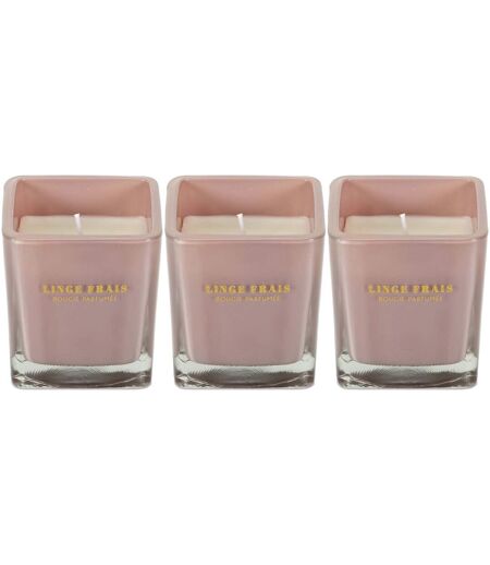 Bougie parfumée carrée Nude 7 cm (Lot de 3) Rose poudré