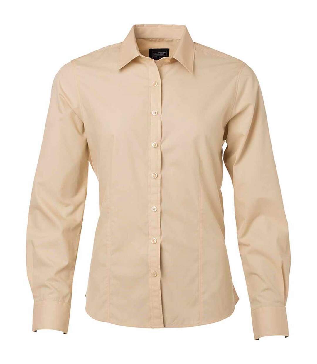 Chemise popeline manches longues - JN677 - femme - beige pierre-1