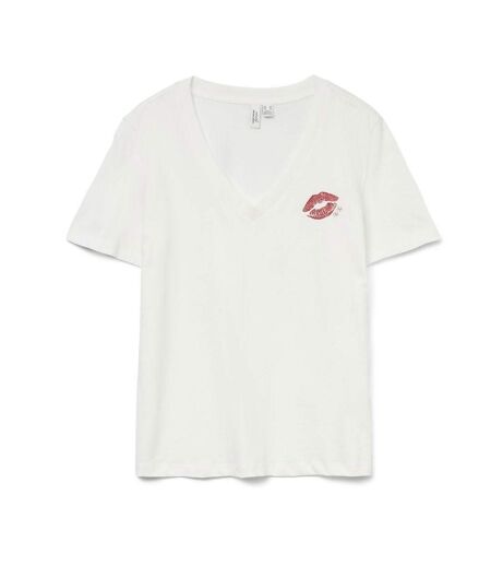 T-Shirt blanc femme vero moda feyola - l
