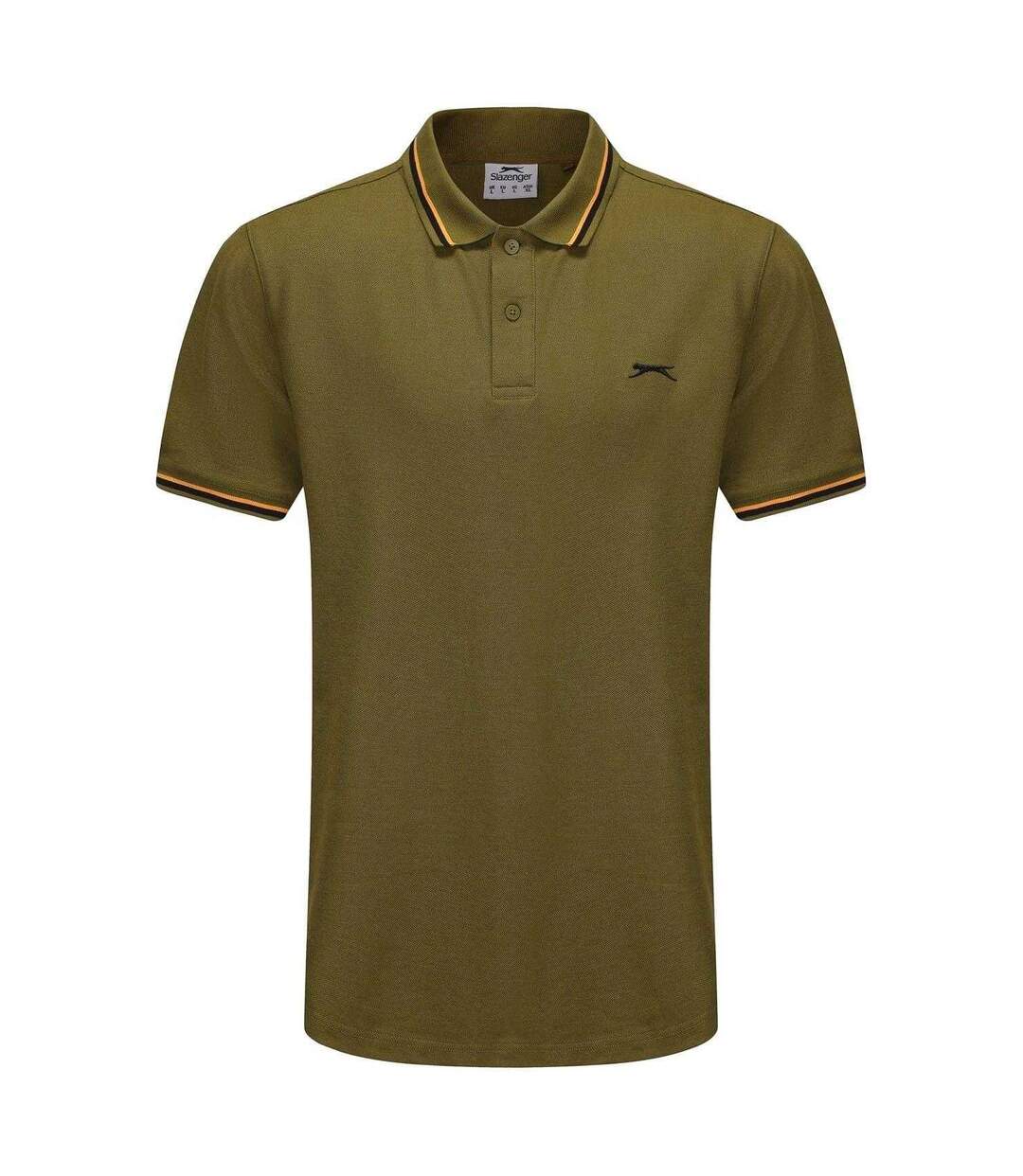 Mens Contrast Tipped Polo Shirt Khaki Slazenger-1