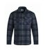 Mens tyburn checked fleece shirt jacket navy Weird Fish