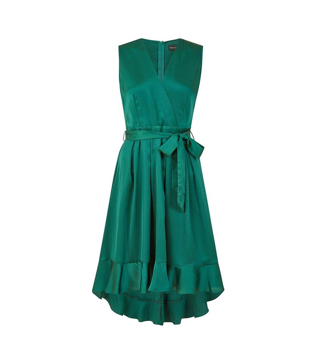 Robe Portefeuille Sans Manches Femme Vert Mela London-2