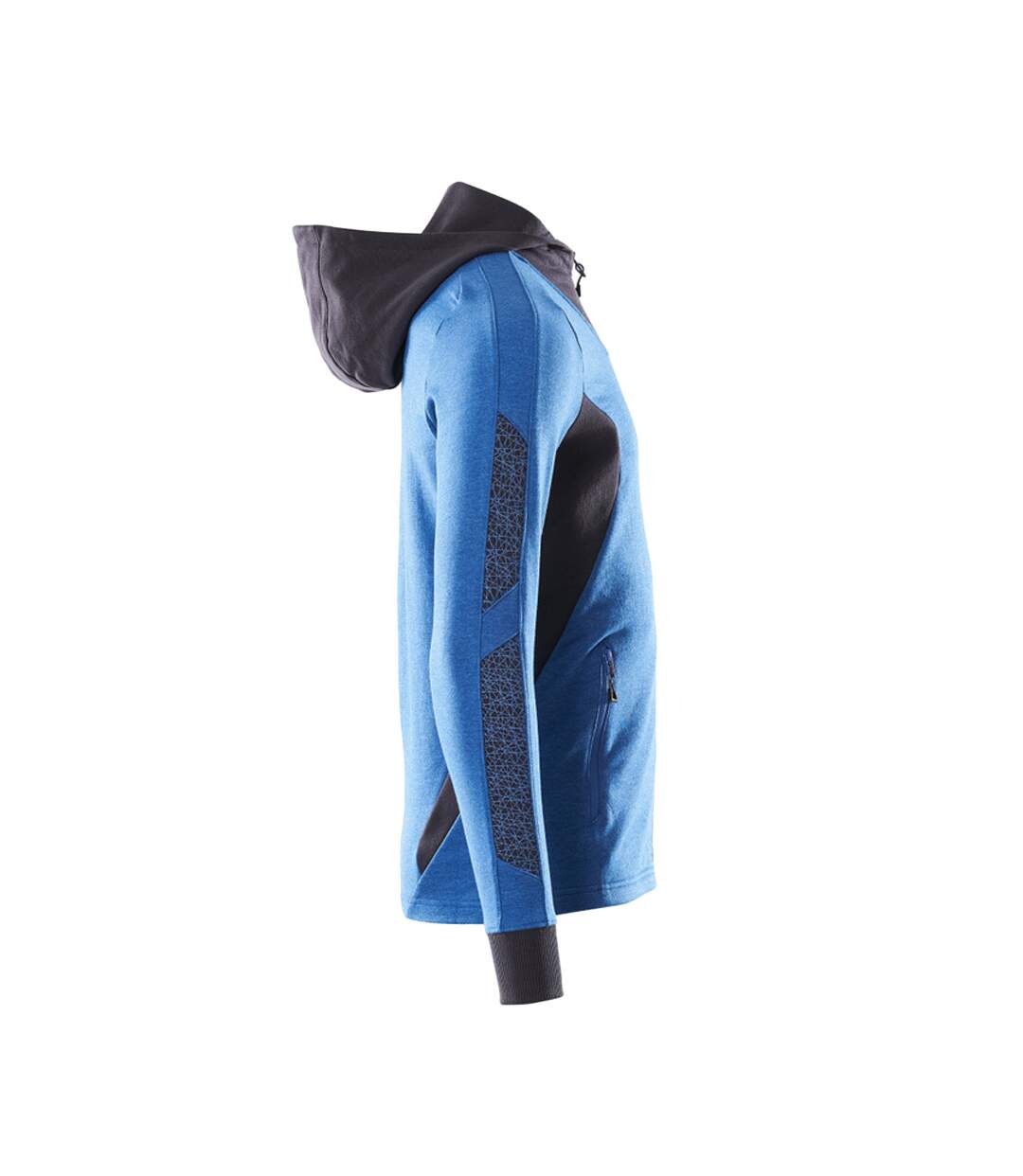 Mens Accelerate Full Zip Hoodie Azure Blue Dark Navy Mascot-4