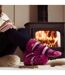 2 Pack Ladies Soft Lounge Socks with Grips-5