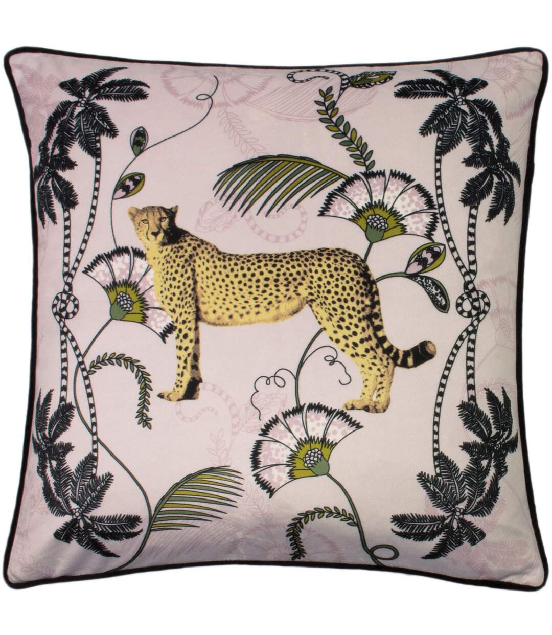 Tropica cheetah cushion cover one size blush/green/gold Paoletti