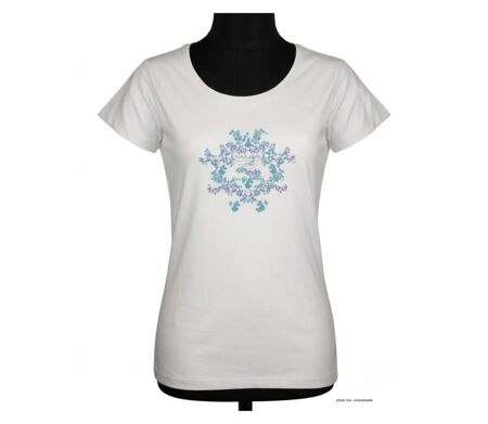 Tee-shirt Mayflower Diapo2 en coton blanc : l'élégance d'une sérigraphie artistique