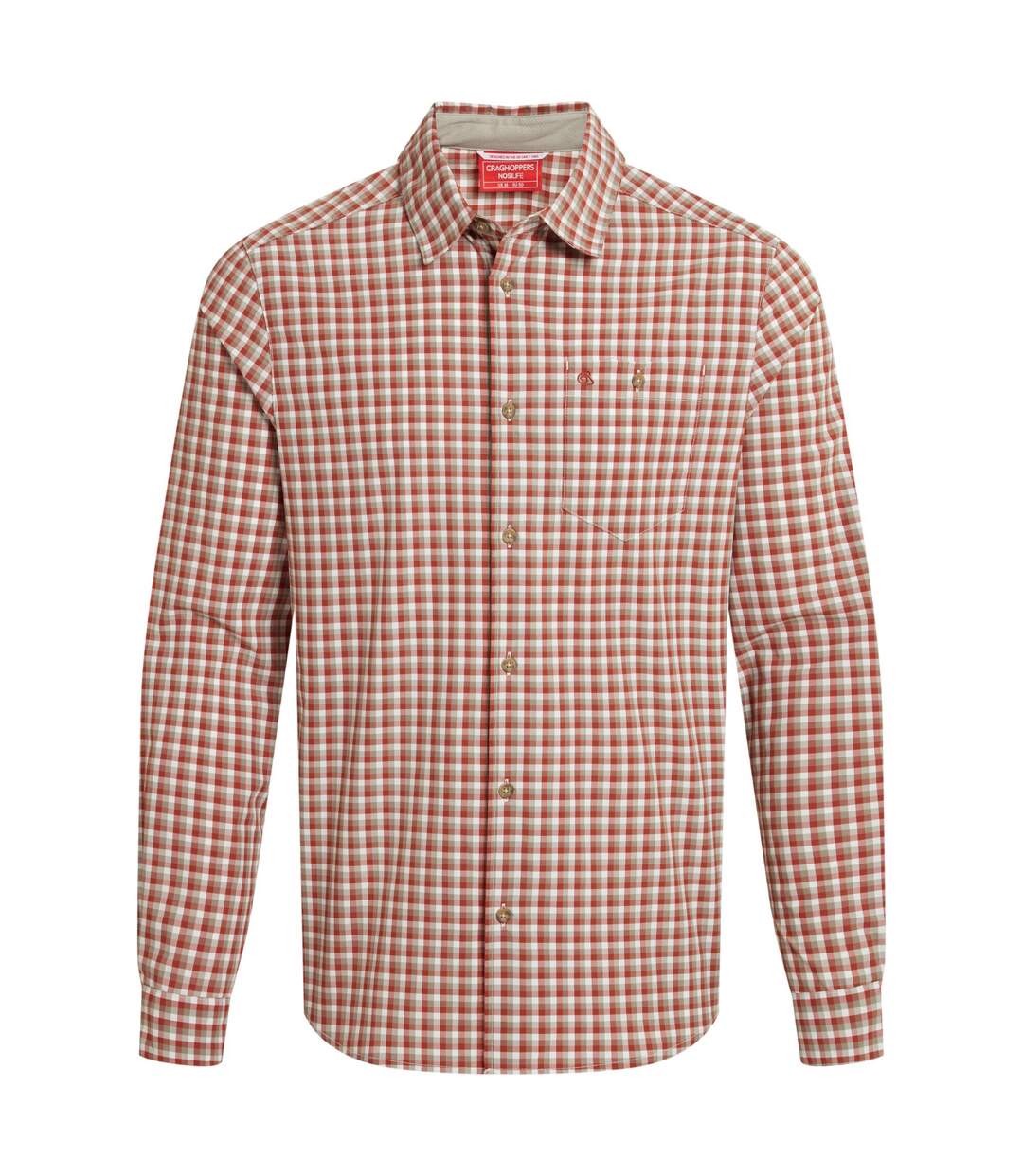 Chemise Manches Longues Motif/style À Carreaux Homme Rouge Orange À Carreaux Craghoppers-2
