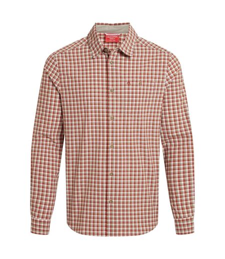 Chemise Manches Longues Motif/style À Carreaux Homme Rouge Orange À Carreaux Craghoppers
