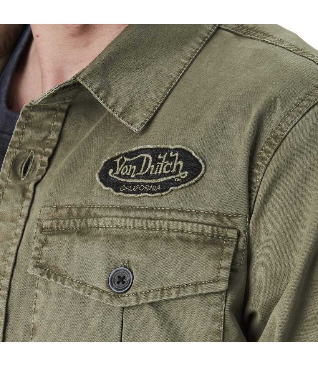 Surchemise homme en serge avec badges Cain Vondutch