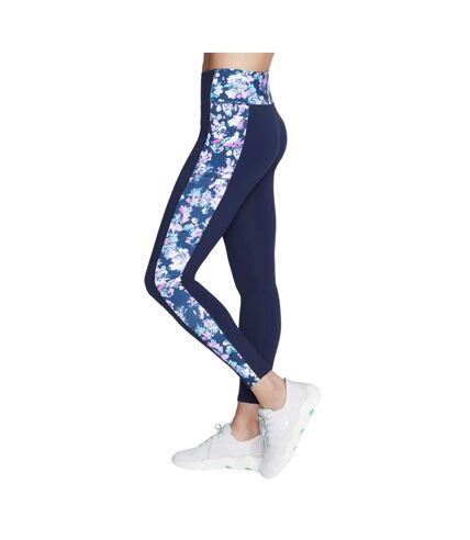 Womens/ladies gowalk misty floral leggings blue/lavender Skechers