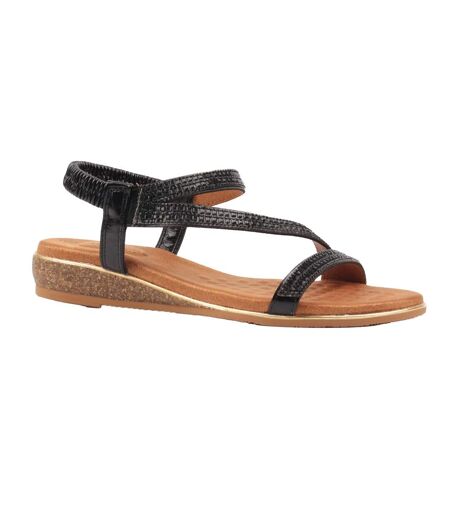 Sandales Coupe Large Jazmine Femme Noir Lunar