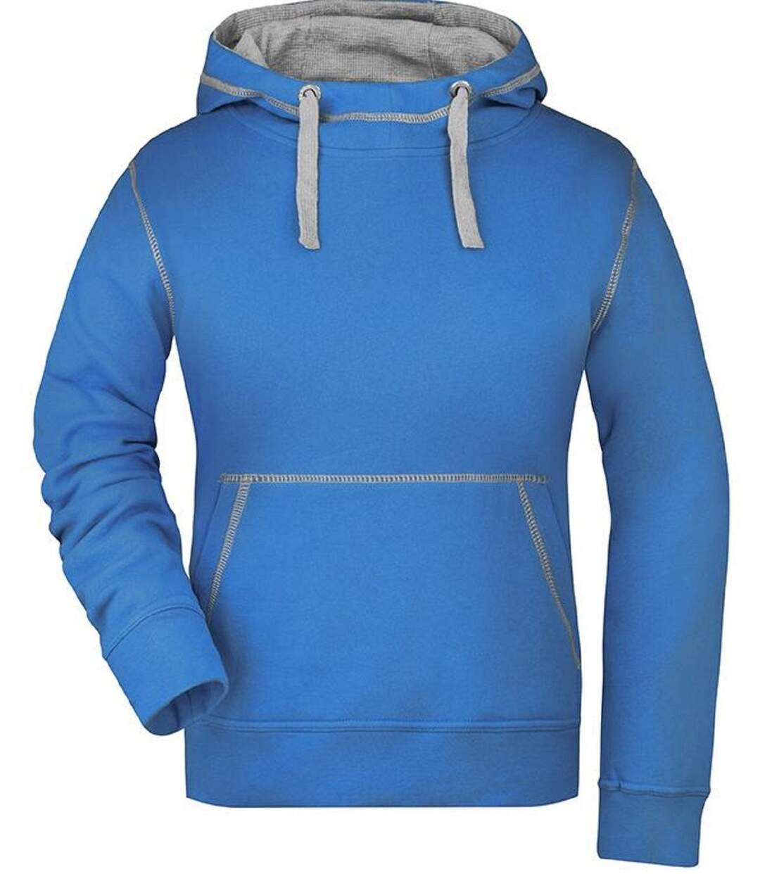 Sweat shirt à capuche femme - JN960 - bleu cobalt et gris-2