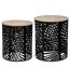 2 Tables d'appoint design métal bois Contempo - Noir-1