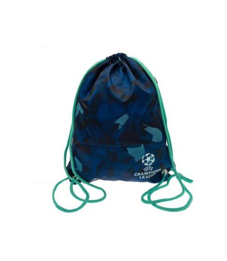 UEFA Champions League Abstract Drawstring Bag (Navy/Aquamarine) (One Size)