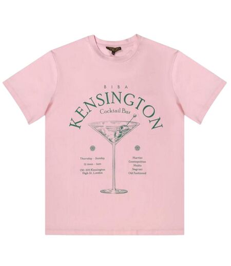 T-shirt Motif/style Cocktail Kensington Femme Rose Biba