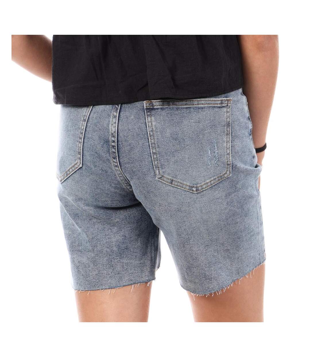 Bermuda en jean bleu clair femme monday premium bermuda coupe-2