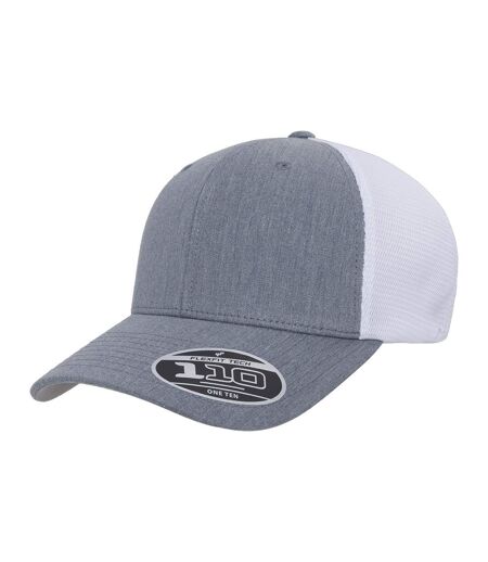 Casquette Trucker Motif/style Maille Gris Blanc Flexfit