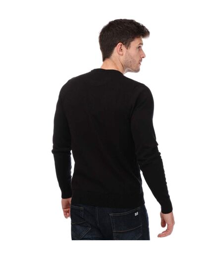 Mens Argentina Knitted Cotton Crew Neck Sweatshirt Black Weekend Offender