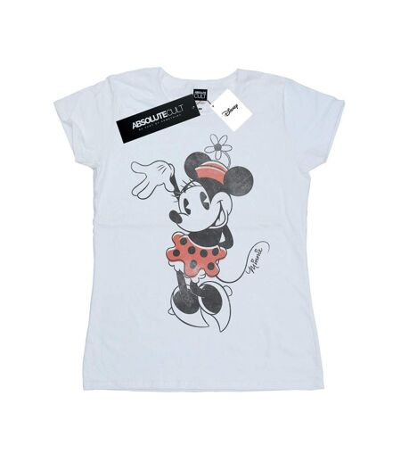 Disney T-shirt en coton Minnie Mouse qui ondule (Blanc) - UTBI31025