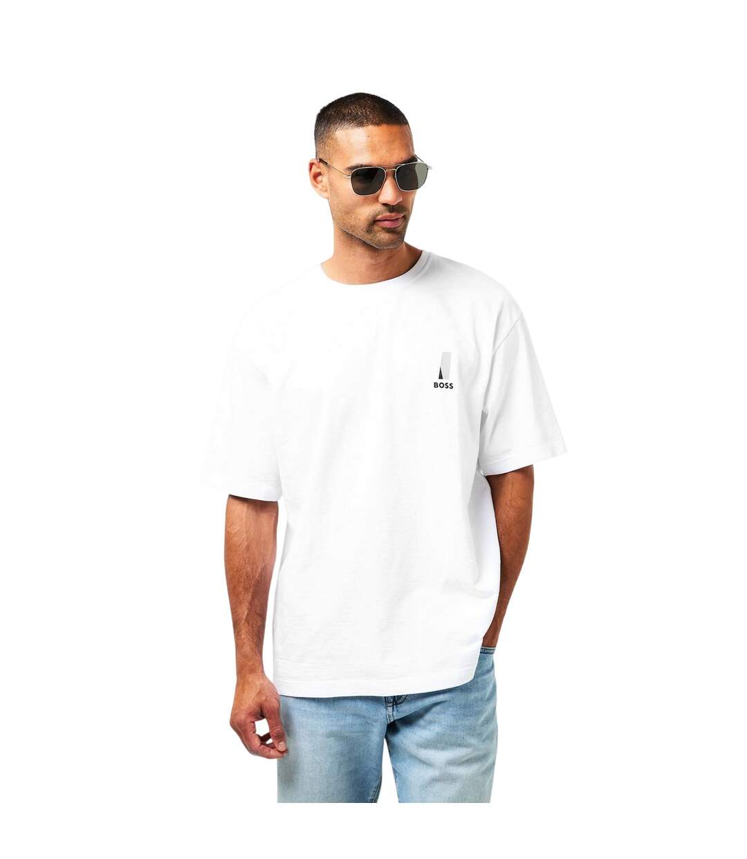 T-shirt Motif/style Imprimé Graphique Orange Homme Blanc Boss-4