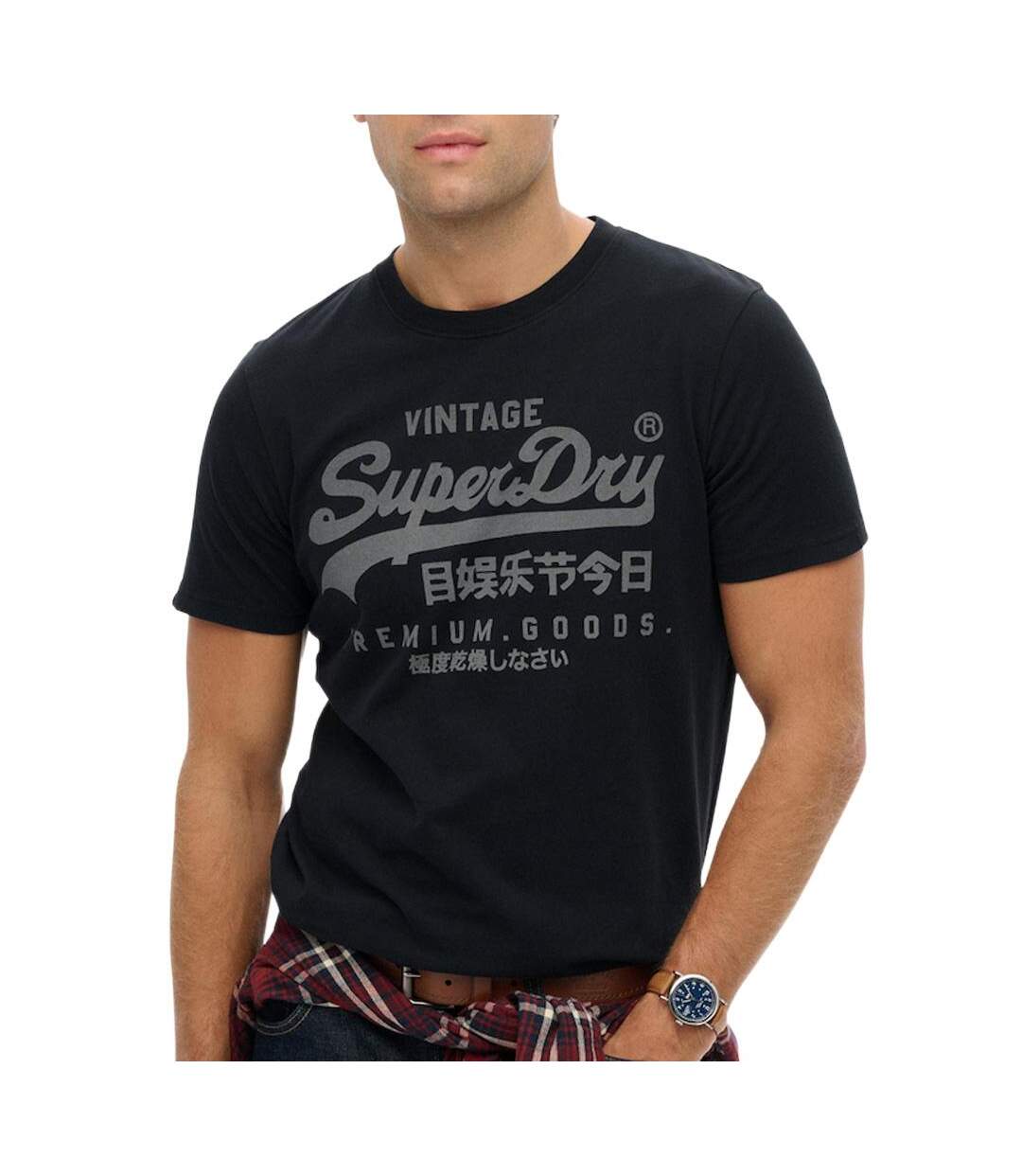 T-Shirt marine homme superdry classic-1