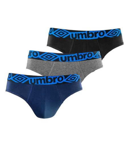 Lot de 3 slips homme en coton ceinture bleue Diamon Umbro