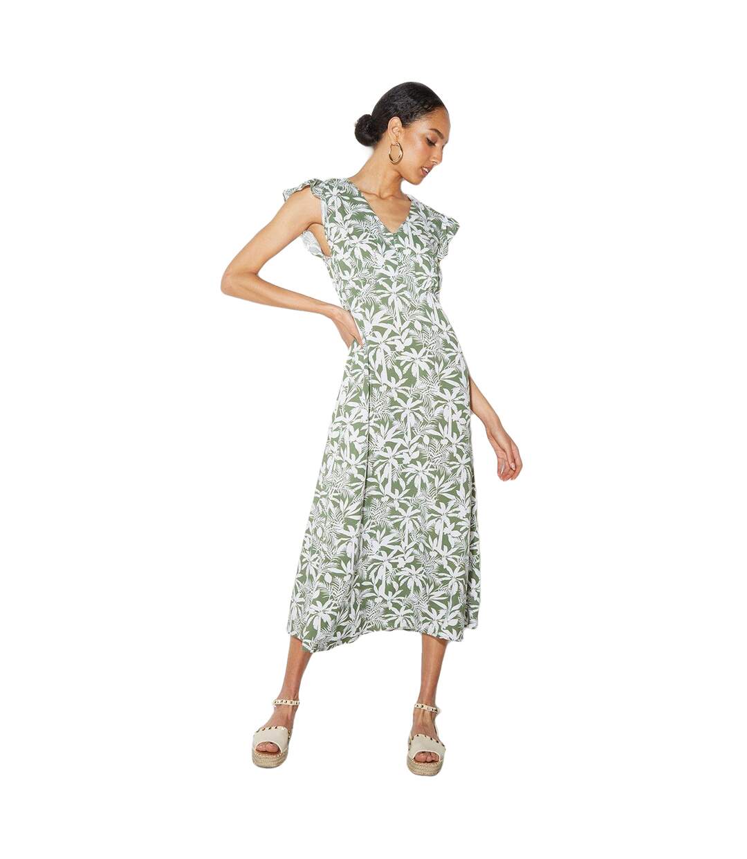 Robe mi-longue safari femme vert Dorothy Perkins-1