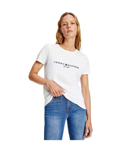 T-shirt Motif/style Logo Essential Femme Blanc Tommy Hilfiger