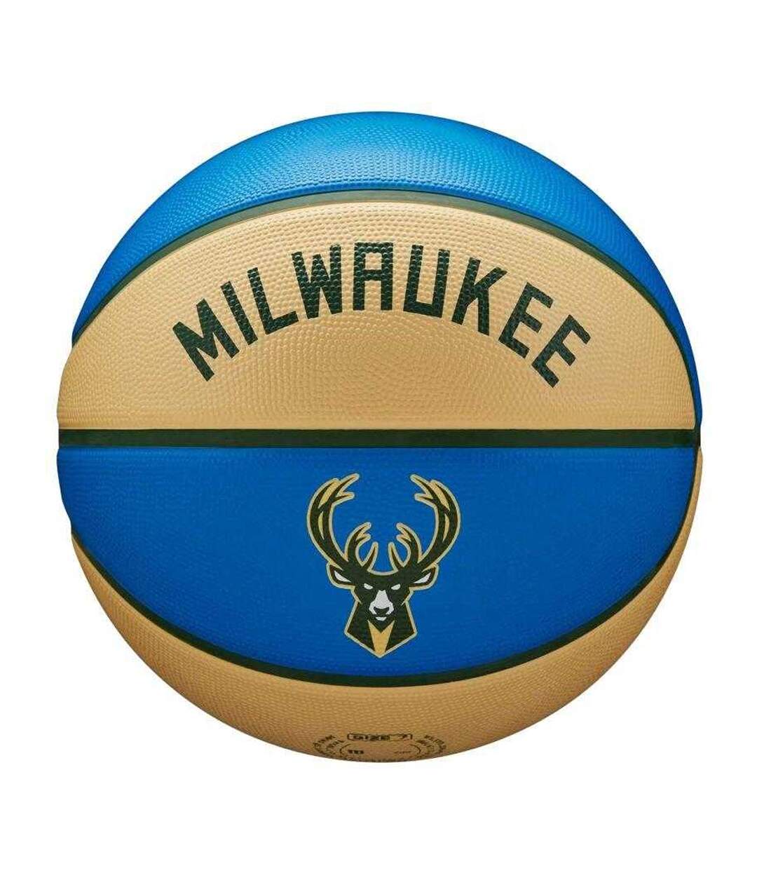 Ballon De Basket Motif/style Nba Milwaukee Bucks Taille 7 Beige Bleu Wilson-2