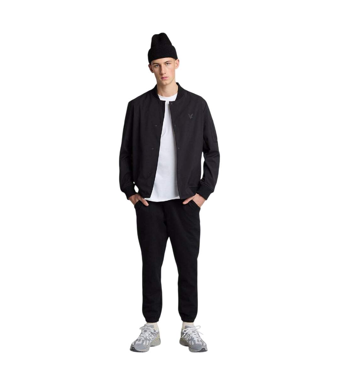 Mens Ribbed Waistband Sweatpants Black Lyle & Scott-2
