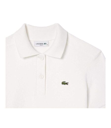 Womens/ladies Terry Slim Short-sleeved Polo Shirt Cream Lacoste