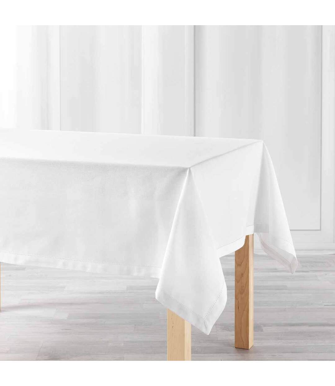 Nappe de Table Uni Charline 140x240cm Blanc-1