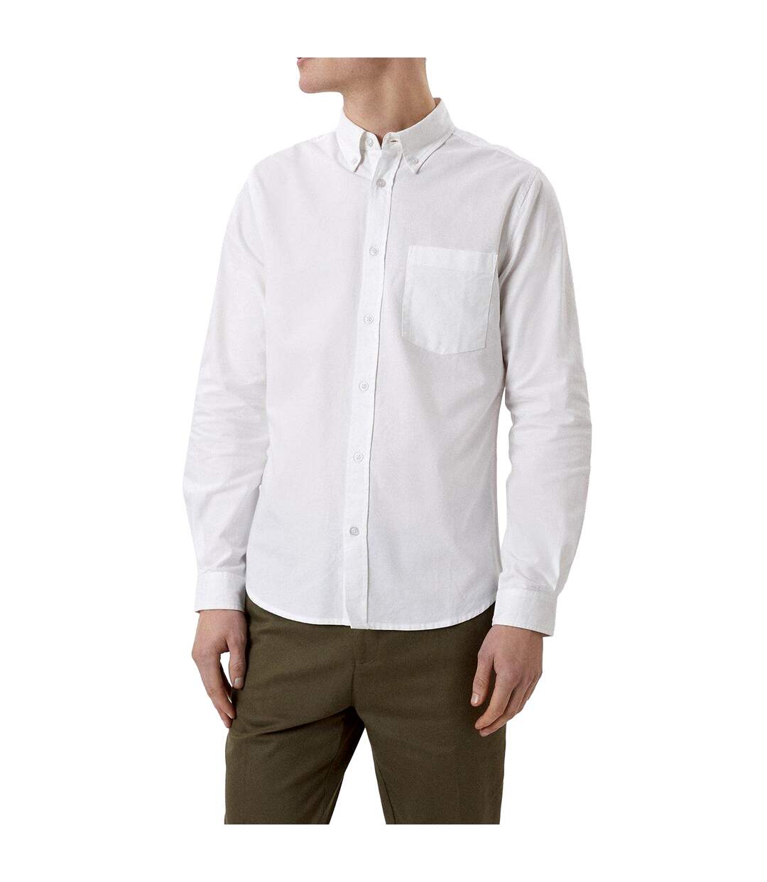 Mens chest pocket long-sleeved formal shirt white Burton-2