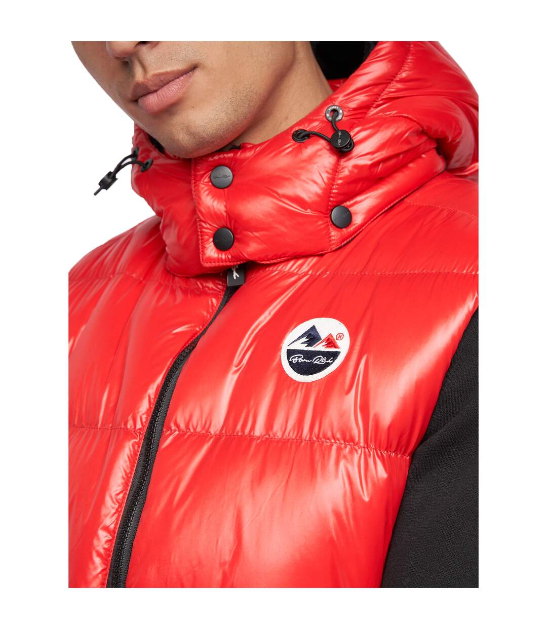 Mens Henrico Hooded Gilet Red Born Rich-4