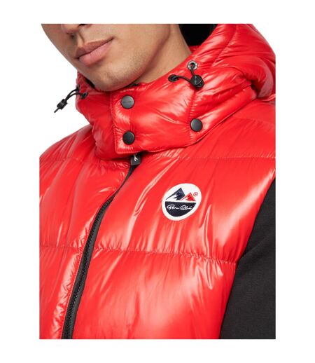 Mens Henrico Hooded Gilet Red Born Rich