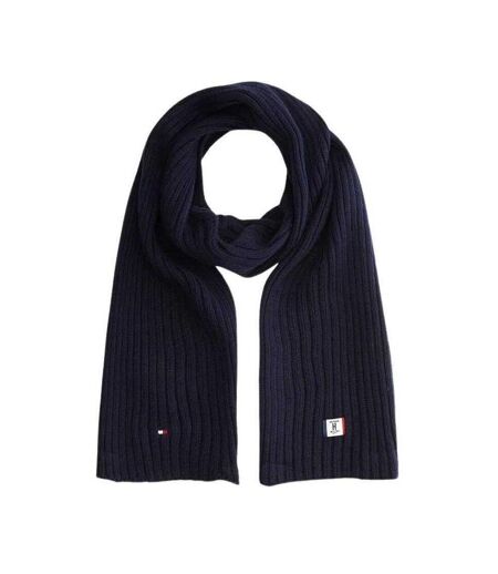 Childrens/kids Plain Knitted Scarf S Navy Blue Tommy Hilfiger