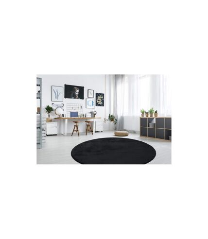 Tapis Rond à Poils Longs Rabbit 160cm Anthracite