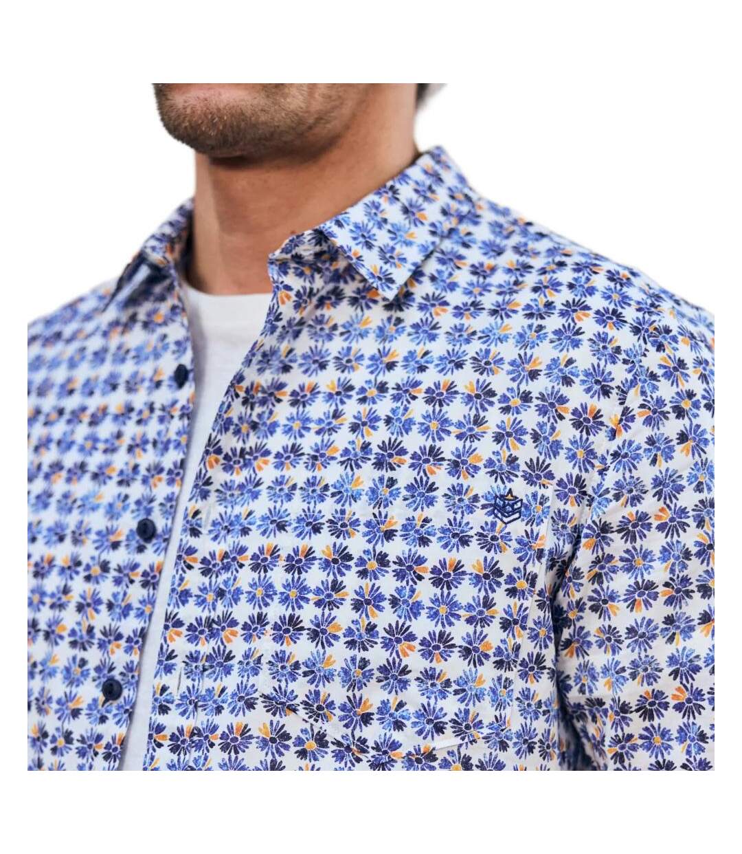 Chemise imprimé bleu homme freeman porter jeremiah daisies-2