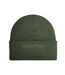 Unisex Adult Patch Beanie Olive Green Beechfield-1