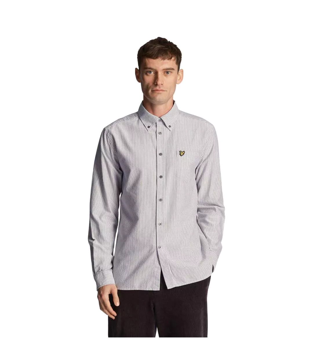 Chemise Motif Rayé Homme Gris Blanc Lyle & Scott-1