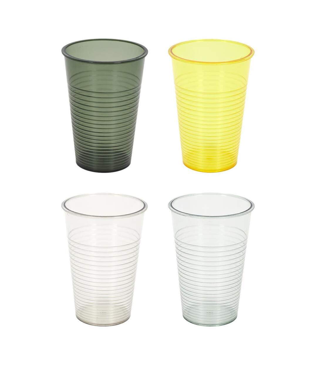 Lot de 4 Gobelets Réutilisables Bain de Soleil 20cl Vert & Jaune-1