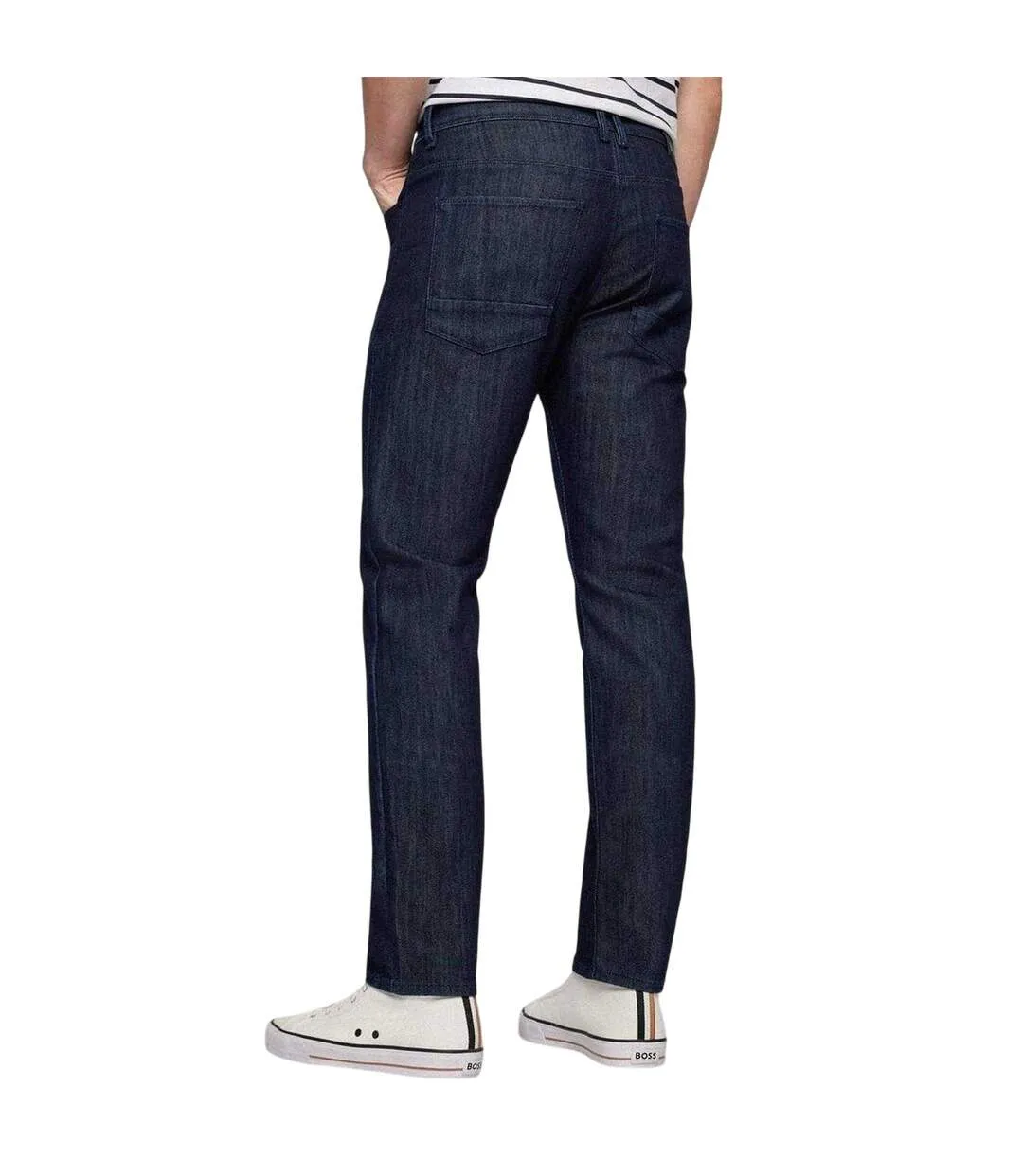 Mens Delaware3 Dark Wash Slim Jeans Navy Boss-3