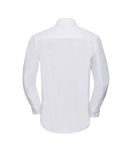 Collection mens long sleeve easy care tailored oxford shirt white Russell