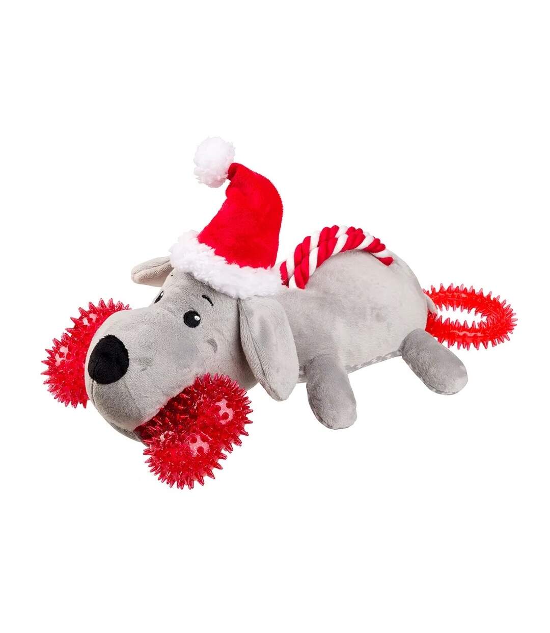 Jouet qui couine pour chiens santa paws taille unique rouge / gris House Of Paws