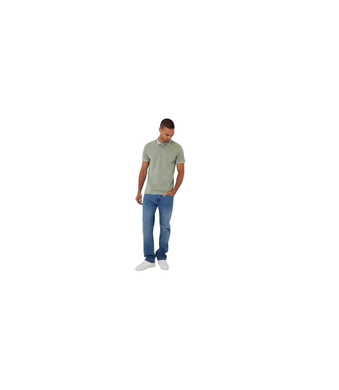Mens Shandy Nocturnal Polo Shirt Sage Threadbare-1