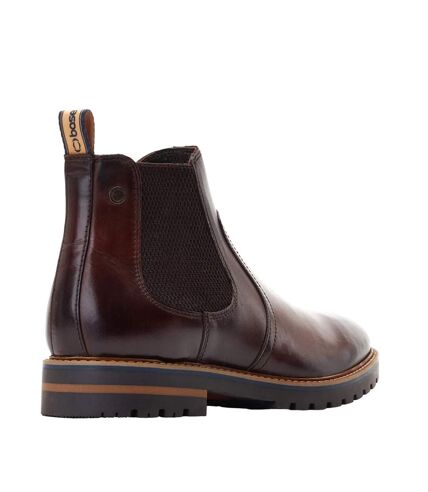 Base London Mens Cutler Washed Leather Chelsea Boots (Dark Brown) - UTFS10824
